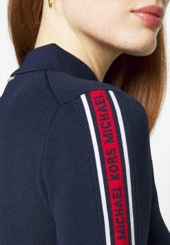 MICHAEL Michael Kors Damen LOGO TAPE SPLIT HEM DRESS - Etuikleid - Midnightblue -MICHAEL Michael Kors Geschäft 01b256d6e2b04eb89f0082621f0dfc24