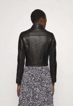 MICHAEL Michael Kors Damen PONTI COMBO - Lederjacke - Black -MICHAEL Michael Kors Geschäft 02d5c1fe97664a149293e56384e3d286