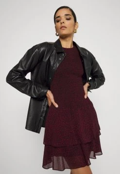 MICHAEL Michael Kors Damen CHEETAH SMOCK MINI - Freizeitkleid - Dark Ruby