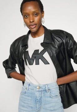 MICHAEL Michael Kors Damen SEQN LOGO TEE - T-Shirt Print - White -MICHAEL Michael Kors Geschäft 03458924eb844f419fea0fdb5166a0eb