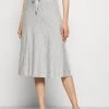 MICHAEL Michael Kors Damen LOGO TAPE MIDI SKIRT - A-Linien-Rock - Pearl Heather