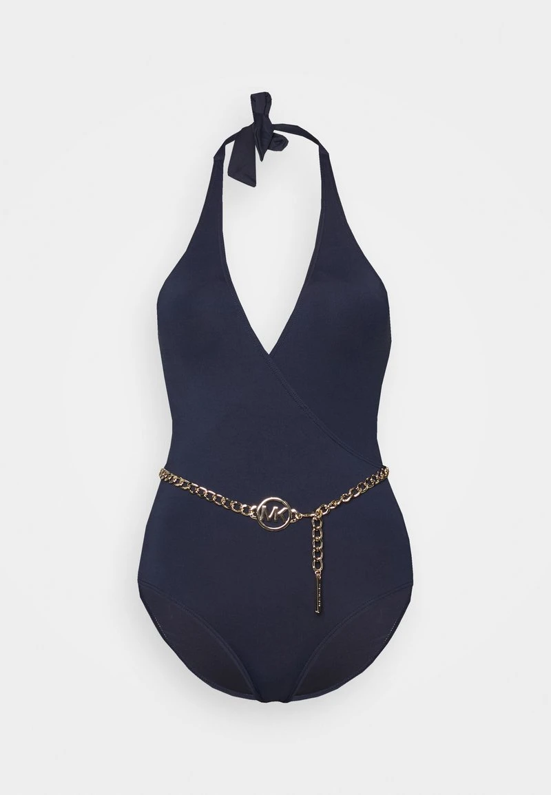 MICHAEL Michael Kors Damen CHAIN V NECK HALTER ONEPIECE BELT - Badeanzug - Navy 7 MICHAEL Michael Kors Damen CHAIN V NECK HALTER ONEPIECE BELT - Badeanzug - Navy – Bild 5