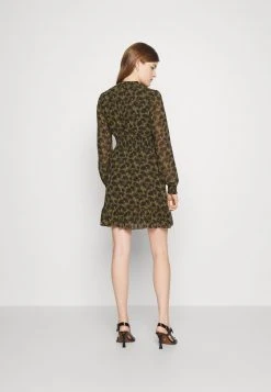 MICHAEL Michael Kors Damen PALMETTO SMOCK DRESS - Freizeitkleid - Smoky Olive -MICHAEL Michael Kors Geschäft 1befb364b4cd49c38e39b7f67e31080d