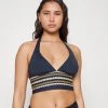 MICHAEL Michael Kors Damen CHAIN BORDER HALTER - Bikini-Top - Navy