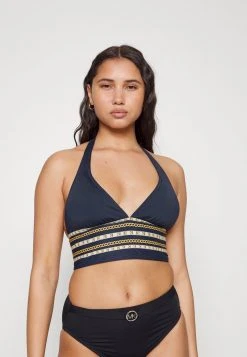 MICHAEL Michael Kors Damen CHAIN BORDER HALTER - Bikini-Top - Navy