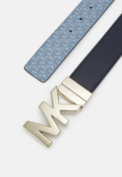 MICHAEL Michael Kors Damen PEBBLE TO LOGO ON PLAQ - Gürtel - Admiral Pale Blue -MICHAEL Michael Kors Geschäft 1db21e17782a4868a9b3785fd036ef73