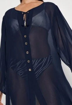 MICHAEL Michael Kors Damen LARGE GROMMET BUTTON FRONT COVERUP - Strandaccessoire - Navy -MICHAEL Michael Kors Geschäft 1e8d81eb30974a69811c0b47f3707f4e