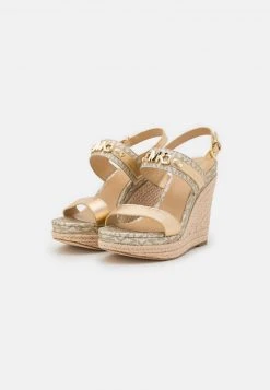 MICHAEL Michael Kors Damen FARRAH WEDGE - Plateausandalette - Pale Gold -MICHAEL Michael Kors Geschäft 29095fbdc1ea4eb68dd712e651c35192