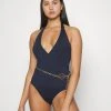 MICHAEL Michael Kors Damen CHAIN V NECK HALTER ONEPIECE BELT - Badeanzug - Navy -MICHAEL Michael Kors Geschäft 32525e29a64c4ccab39a8f1bfb09aada