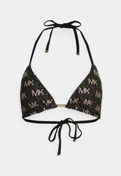 MICHAEL Michael Kors Damen MONOGRAM TRIANGLE - Bikini-Top - Black -MICHAEL Michael Kors Geschäft 327c15424b094ea8b916b2ac2e58aedb