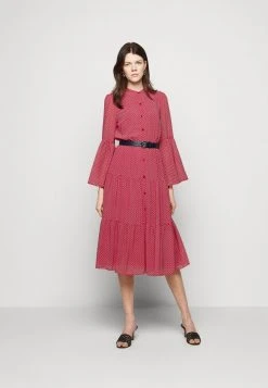 MICHAEL Michael Kors Damen PRINTED BELTED SHIFT DRESS - Blusenkleid - Crimson