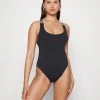 MICHAEL Michael Kors Damen LOGO ELASTIC SCOOP NECK ONEPIECE - Badeanzug - Black