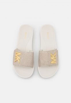 MICHAEL Michael Kors Damen PLATFORM SLIDE - Pantolette Flach - Champagne -MICHAEL Michael Kors Geschäft 386c13fc0ab44a50837c8157dcb6dcec