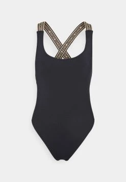 MICHAEL Michael Kors Damen LOGO ELASTIC SCOOP NECK ONEPIECE - Badeanzug - Black -MICHAEL Michael Kors Geschäft 3ca1f1c9a4ab4b8cb55d79ceae8a47ca