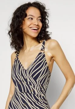 MICHAEL Michael Kors Damen DIAGONAL BELT LOGO RING SURPLUS - Badeanzug - Navy -MICHAEL Michael Kors Geschäft 4313e091768b4d9ab2ad1a016c573280