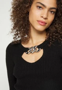 MICHAEL Michael Kors Damen CHAIN CUT OUT CROP - Strickpullover - Black -MICHAEL Michael Kors Geschäft 4f236dce9d7341efbb269da110046c2a