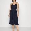MICHAEL Michael Kors Damen PLEATED SLIP MIDI DRESS - Cocktailkleid/festliches Kleid - Midnightblue -MICHAEL Michael Kors Geschäft 4f7c0e3e85254a55b6d004e1f4f7e865