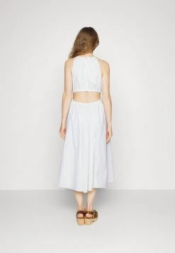 MICHAEL Michael Kors Damen HALTER MIDI DRESS - Freizeitkleid - White -MICHAEL Michael Kors Geschäft 5370fdc7a04c4b9493456acb762843b1