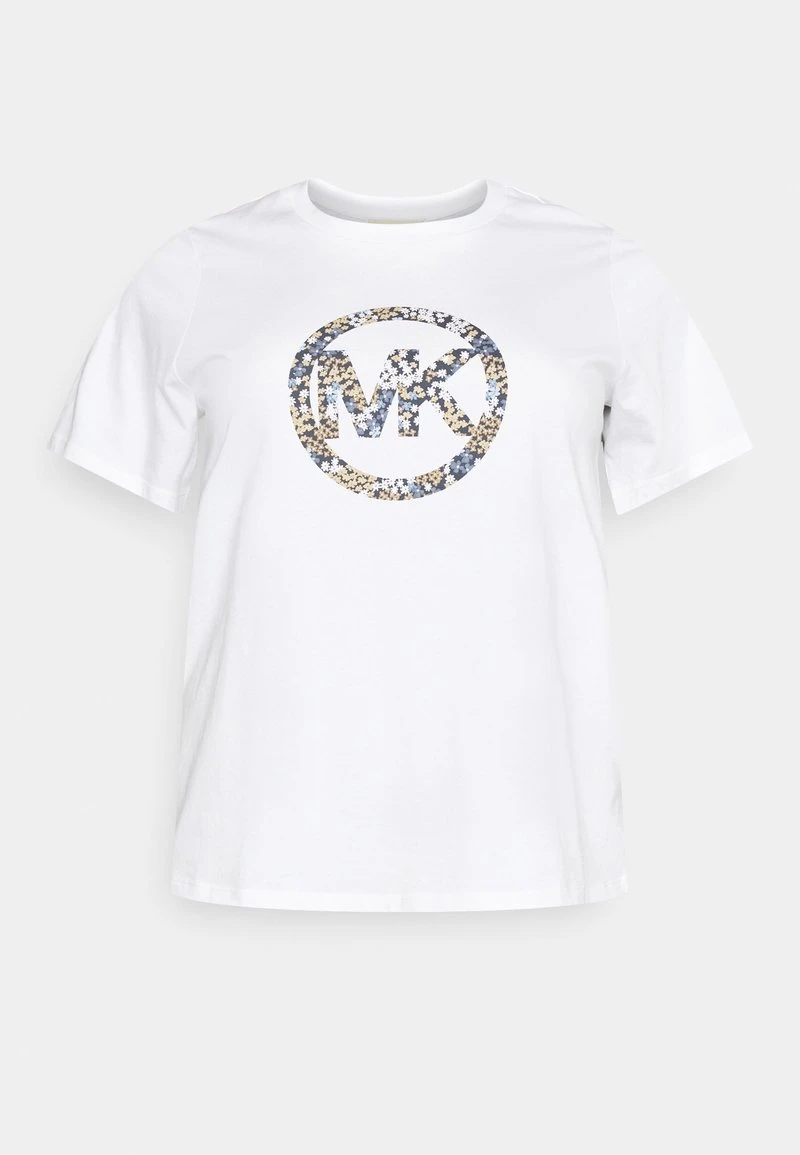 MICHAEL Michael Kors Damen FLORAL CIRCLE LOGO TEE - T-Shirt Print - White 3 MICHAEL Michael Kors Damen FLORAL CIRCLE LOGO TEE - T-Shirt Print - White