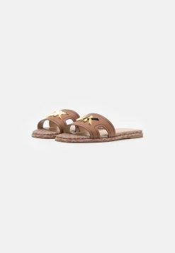 MICHAEL Michael Kors Damen KIPPY SLIDE - Pantolette Flach - Luggage -MICHAEL Michael Kors Geschäft 5f1b905aeef74a51bd64104b1afc1e54