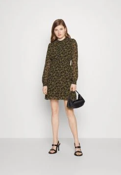 MICHAEL Michael Kors Damen PALMETTO SMOCK DRESS - Freizeitkleid - Smoky Olive -MICHAEL Michael Kors Geschäft 75bd77a28217446eb60253569084b0a0