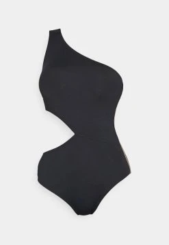 MICHAEL Michael Kors Damen LOGO CUT OUT ONE SHOULDER ONEPIECE - Badeanzug - Black -MICHAEL Michael Kors Geschäft 7869c201fed64d95bbae8baf90985339