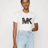 MICHAEL Michael Kors Damen SEQN LOGO TEE - T-Shirt Print - White -MICHAEL Michael Kors Geschäft 79123f5827694d0a9056028edc7e345e
