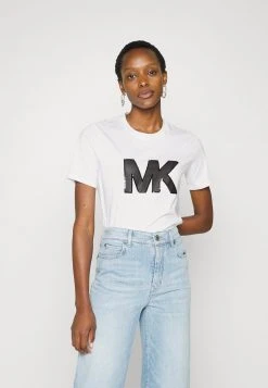 MICHAEL Michael Kors Damen SEQN LOGO TEE - T-Shirt Print - White