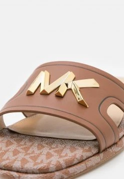 MICHAEL Michael Kors Damen KIPPY SLIDE - Pantolette Flach - Luggage -MICHAEL Michael Kors Geschäft 7c26ed7c57274e32b5ff3f0c59815e63