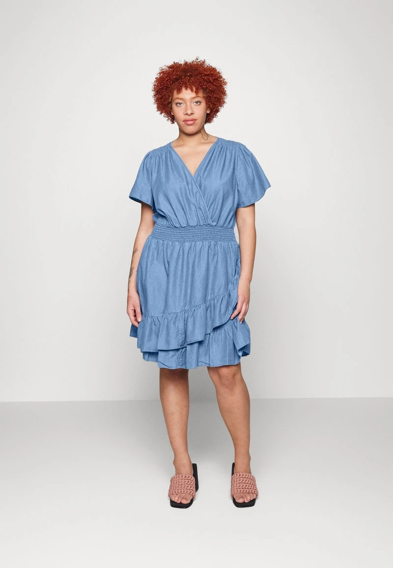 MICHAEL Michael Kors Damen WRAP DRESS - Freizeitkleid - Light Cadet Wash 3 MICHAEL Michael Kors Damen WRAP DRESS - Freizeitkleid - Light Cadet Wash