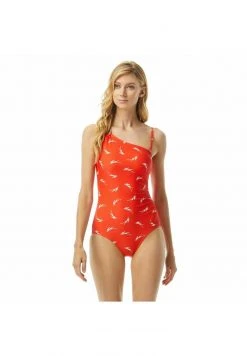 MICHAEL Michael Kors Damen SIGNATURE FEATHER - Badeanzug - Red -MICHAEL Michael Kors Geschäft 90a45c89f690426ea8143091b50299c9