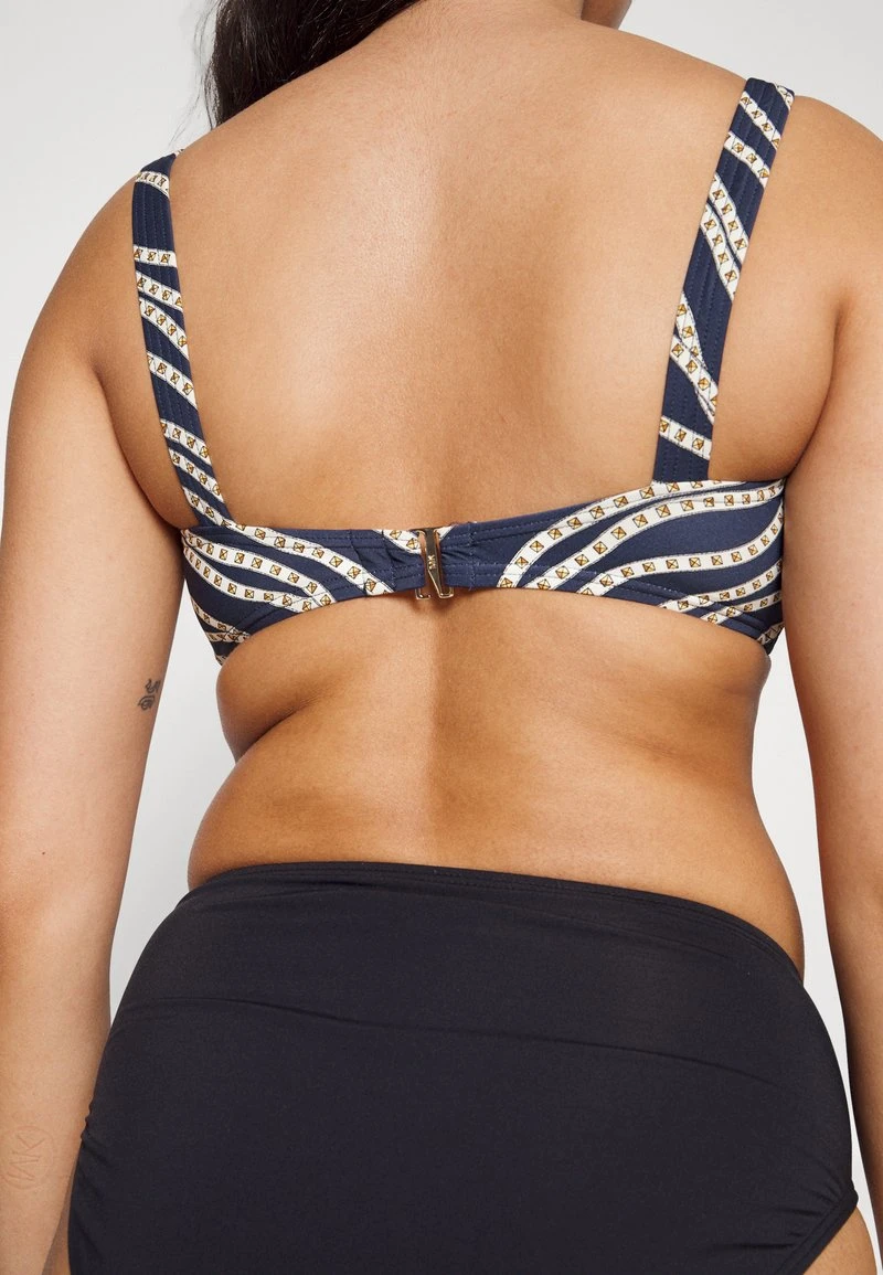 MICHAEL Michael Kors Damen DIAGONAL BELT LOGO RING BRALETTE - Bikini-Top - Navy 6 MICHAEL Michael Kors Damen DIAGONAL BELT LOGO RING BRALETTE - Bikini-Top - Navy – Bild 4