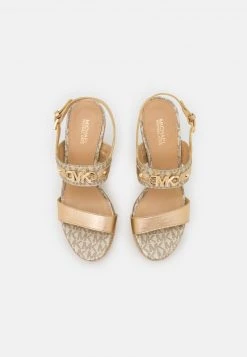 MICHAEL Michael Kors Damen FARRAH WEDGE - Plateausandalette - Pale Gold -MICHAEL Michael Kors Geschäft 9282b044cf744a32a0d9f5ab42617558