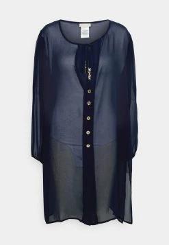 MICHAEL Michael Kors Damen LARGE GROMMET BUTTON FRONT COVERUP - Strandaccessoire - Navy -MICHAEL Michael Kors Geschäft 9356186ba6fa487685d89a713ce90eb5