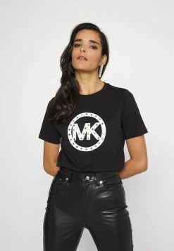 MICHAEL Michael Kors Damen STUD CIRCLE LOGO TEE - T-Shirt Print - Black