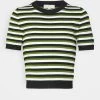 MICHAEL Michael Kors Damen TRI COLOR STRIPE TEE - T-Shirt Print - Leaf Green -MICHAEL Michael Kors Geschäft 9d2c7e09a2ca435ea3631bcdf7030a4b