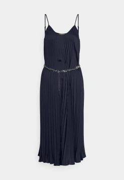 MICHAEL Michael Kors Damen PLEATED SLIP MIDI DRESS - Cocktailkleid/festliches Kleid - Midnightblue -MICHAEL Michael Kors Geschäft a5ad838edfe1412abfa6bec24e0bba8a