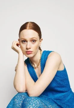 MICHAEL Michael Kors Damen MIDI DRESS - Cocktailkleid/festliches Kleid - Bright Cyan Blue -MICHAEL Michael Kors Geschäft a7d38c966e2d4702ad46f5a44b3a7cc9