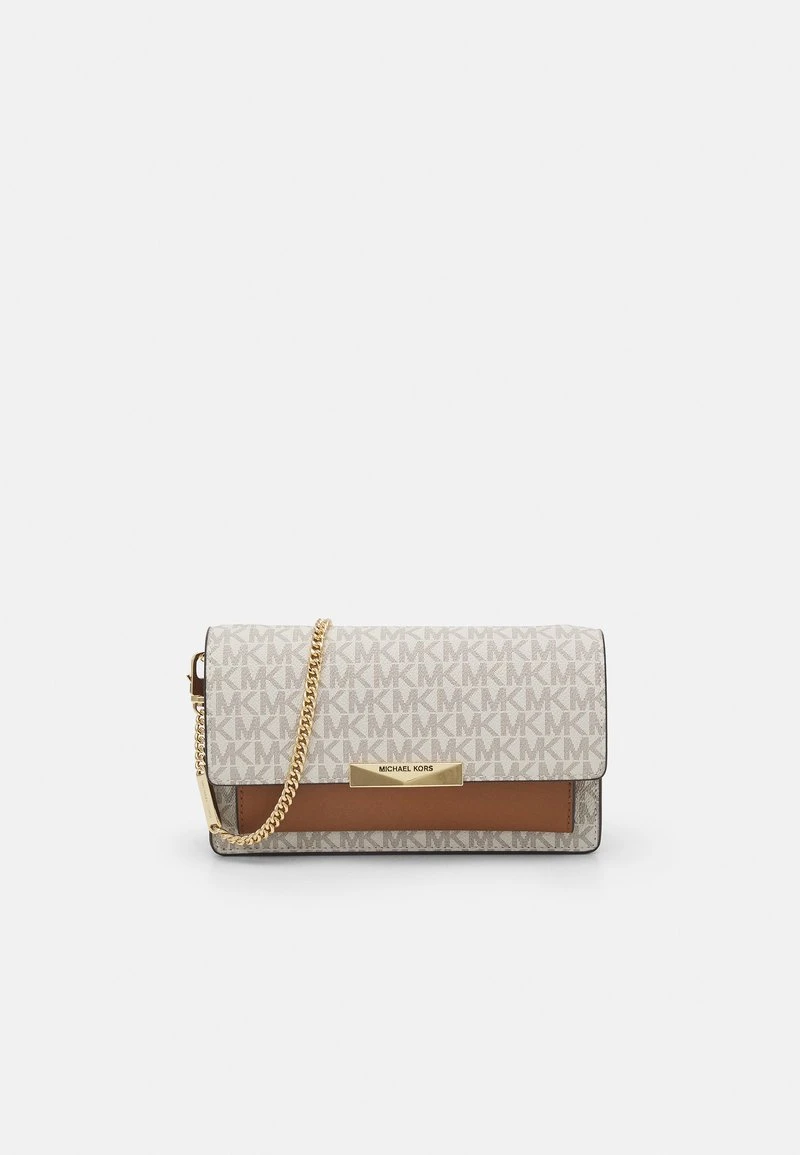 MICHAEL Michael Kors Damen JADE XS ON XBODY - Umhängetasche - White/brown 3 MICHAEL Michael Kors Damen JADE XS ON XBODY - Umhängetasche - White/brown