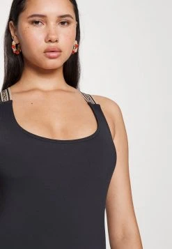 MICHAEL Michael Kors Damen LOGO ELASTIC SCOOP NECK ONEPIECE - Badeanzug - Black -MICHAEL Michael Kors Geschäft acd60a3050354bdca462ecc894c3d430