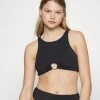 MICHAEL Michael Kors Damen ICONIC SOLIDS CROPPED - Bikini-Top - Black