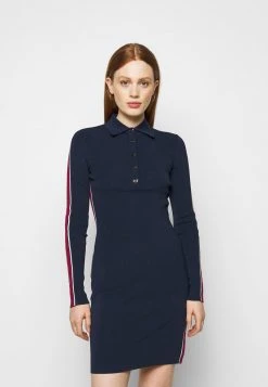 MICHAEL Michael Kors Damen LOGO TAPE SPLIT HEM DRESS - Etuikleid - Midnightblue