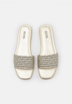 MICHAEL Michael Kors Damen SADLER SLIDE - Pantolette Flach - Pale Gold -MICHAEL Michael Kors Geschäft b153807769ab46b89104e25002410139