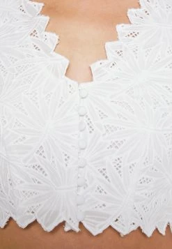 MICHAEL Michael Kors Damen PALM EYELET CROP TOP - Langarmshirt - White -MICHAEL Michael Kors Geschäft b4cdbd10df894aa6aa223e6e5c551d8e