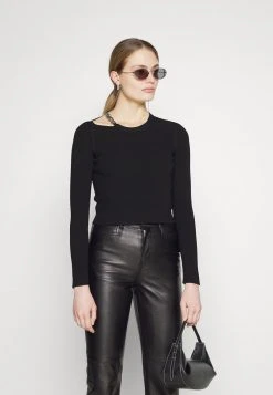 MICHAEL Michael Kors Damen CHAIN CUTOUT FITTED - Strickpullover - Black -MICHAEL Michael Kors Geschäft bfdb7dd99db147d0a9beca8fb388c517