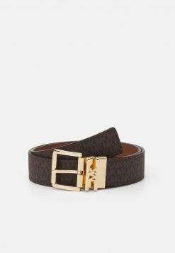MICHAEL Michael Kors Damen LOGO REVERSIBLE BELT - Gürtel - Brown/chocolate/gold-coloured