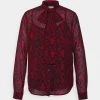 MICHAEL Michael Kors Damen SOFT PYTHON BOW BLOUSE - Hemdbluse - Crimson