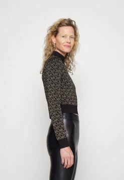 MICHAEL Michael Kors Damen DOT CROP TOP - Strickpullover - Black/gold 13 MICHAEL Michael Kors Damen DOT CROP TOP - Strickpullover - Black/gold -MICHAEL Michael Kors Geschäft c43c50e5359d472f9585bee23b28d6e9