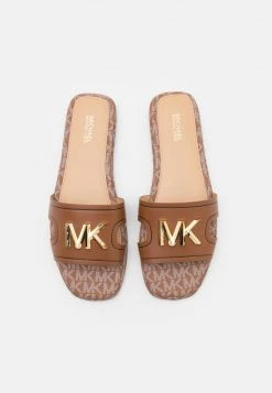 MICHAEL Michael Kors Damen KIPPY SLIDE - Pantolette Flach - Luggage -MICHAEL Michael Kors Geschäft c50e4713fae241b090cd54580a23c634