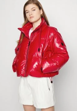 MICHAEL Michael Kors Damen CROPPED METALLIC PUFFER - Winterjacke - Crimson -MICHAEL Michael Kors Geschäft c84ac878464746b9acb5f72ee392a667